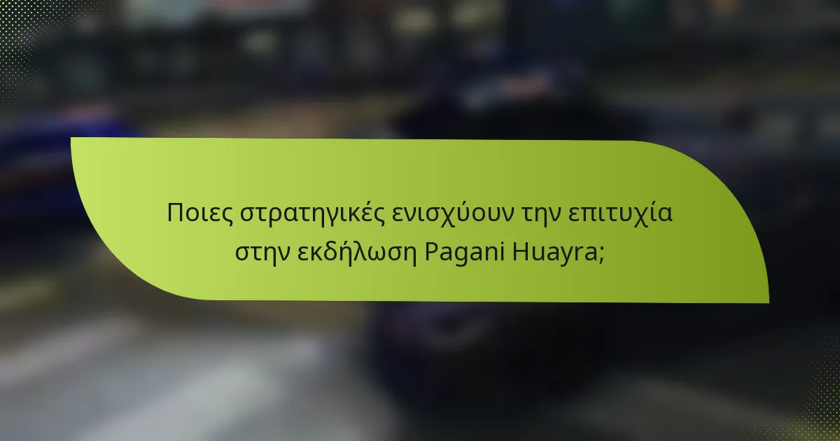 Ποιες στρατηγικές ενισχύουν την επιτυχία στην εκδήλωση Pagani Huayra;